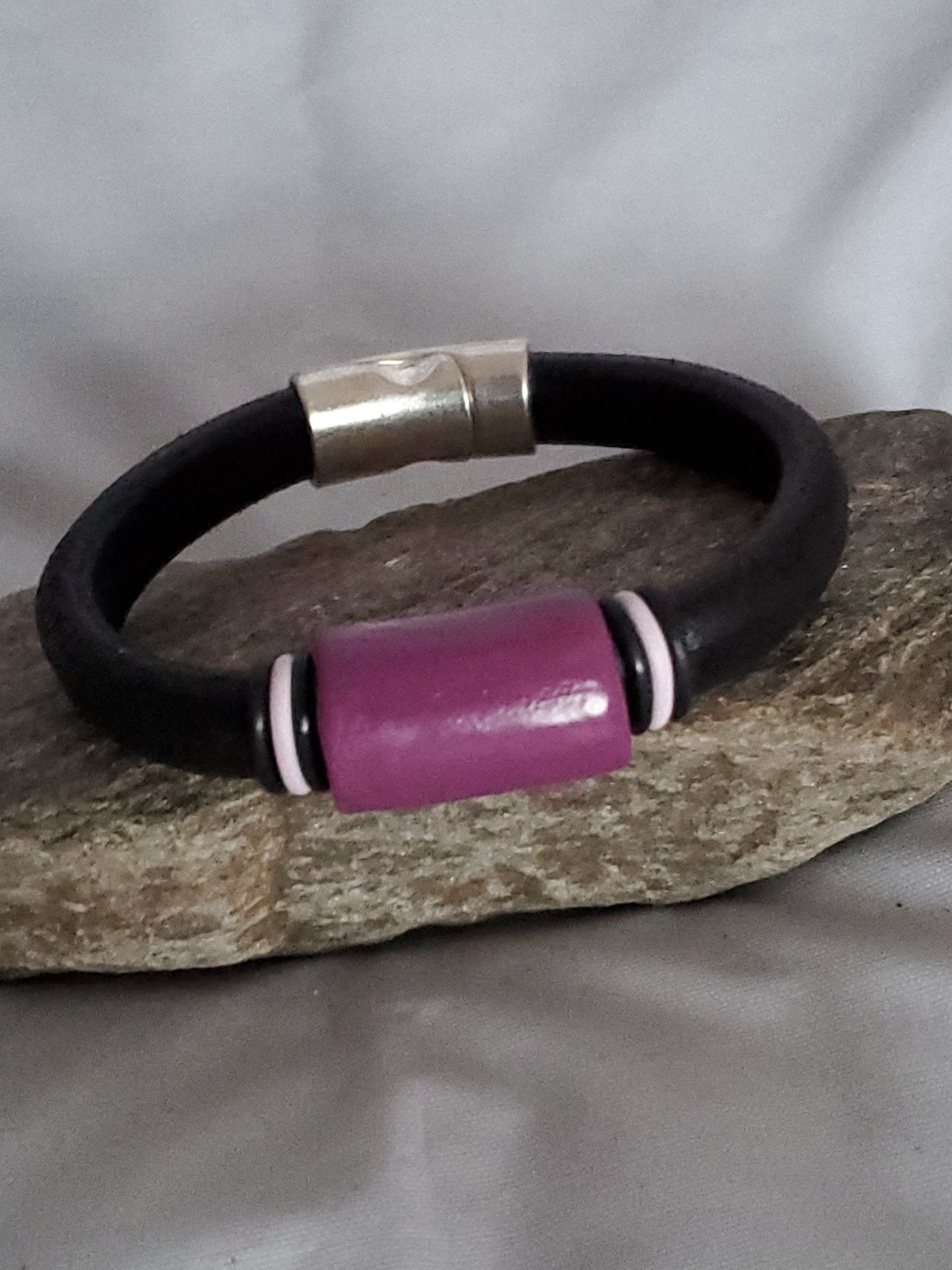 Dark Purple Handmade Licorice Leather Bracelet shops